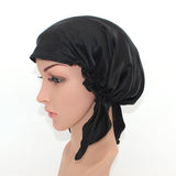 Silk Sleeping Cap % Natural Silk Night Cap Night Wrap Head Cover for Hair Care Elastic Band Shower Cap Pink Black Yellow